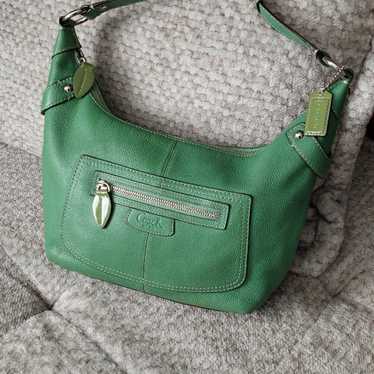 Coach Hobo Green Leather Purse Shoulder Bag.