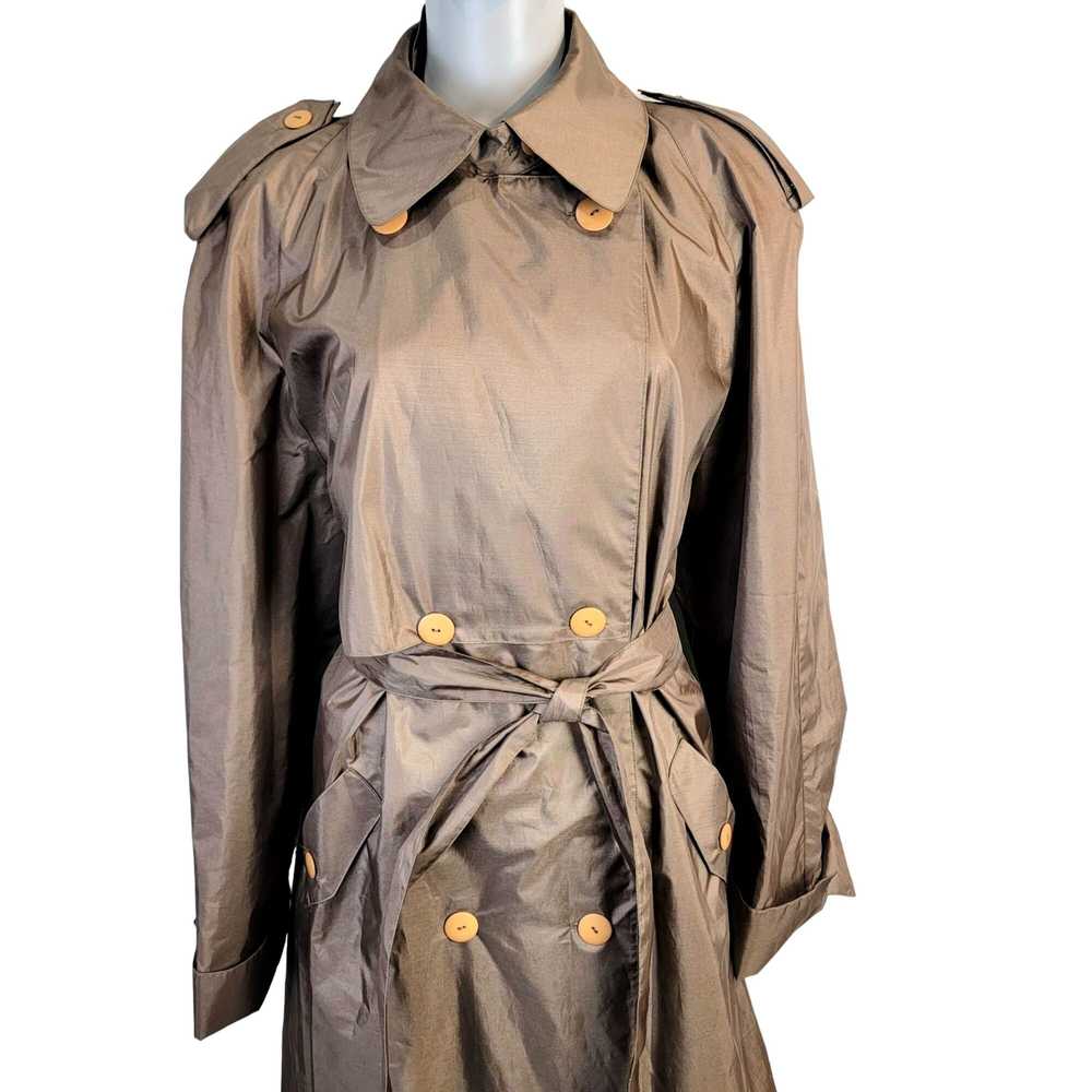 Vintage Vintage 70s Trench Coat Women XL 14 Brown… - image 1