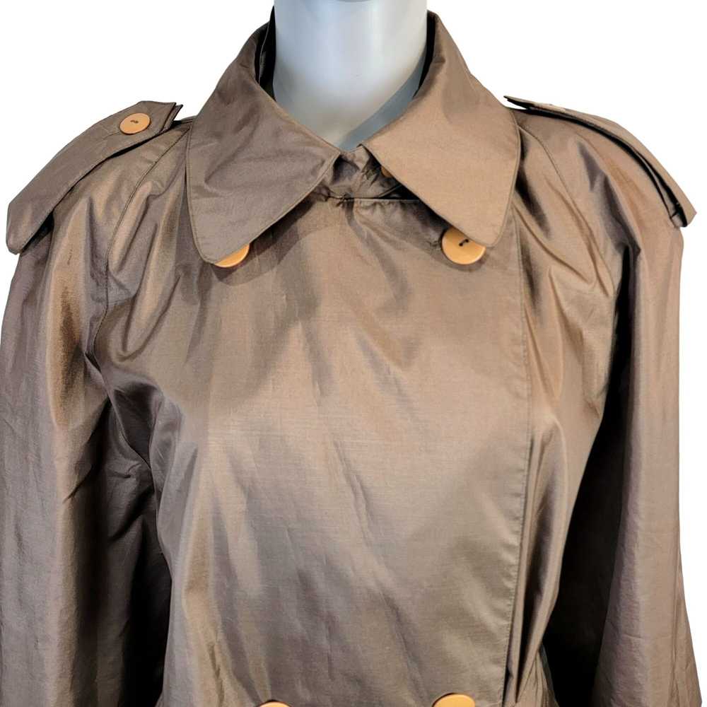 Vintage Vintage 70s Trench Coat Women XL 14 Brown… - image 5