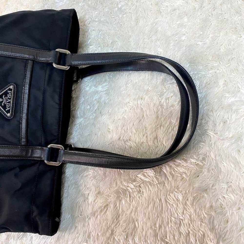 【Excellent Condition】 Prada Nylon Black Handbag w… - image 8