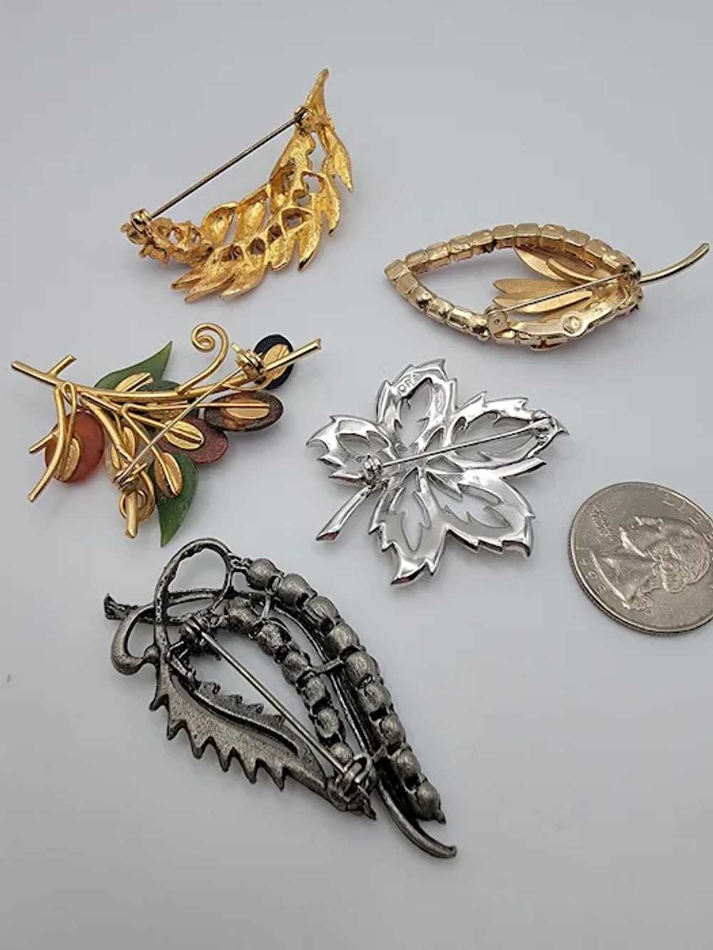 Lot of Five Vintage Brooches - image 2