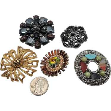 Lot of Five Vintage Brooches