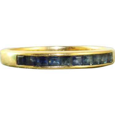 Estate 18K Sapphire Half Eternity Band