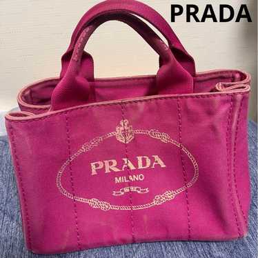 PRADA Pink Canvas Tote Bag Canapa