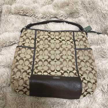 COACH logo pattern bag beige/brown.