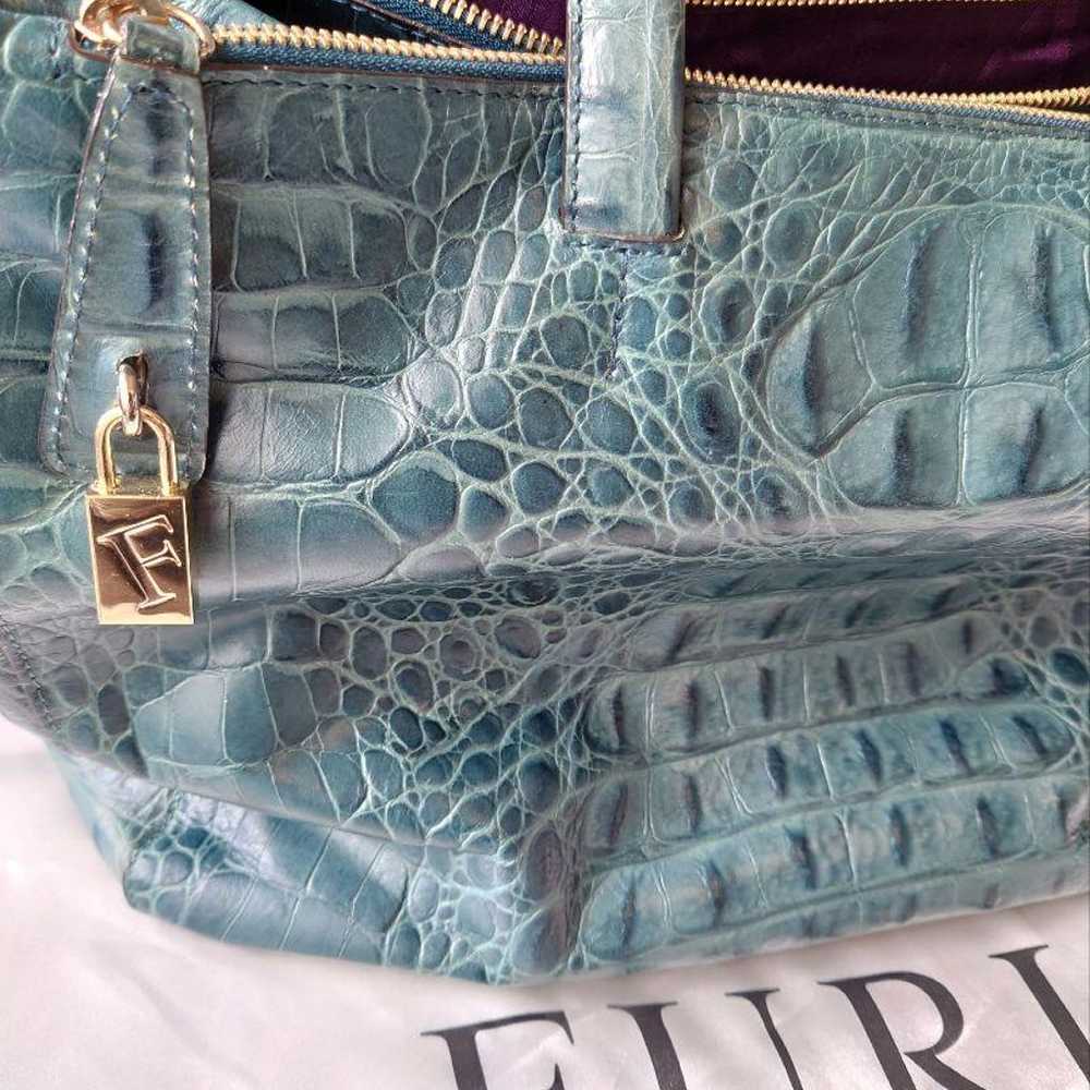 Furla leather crocodile-embossed A4 storage compa… - image 4