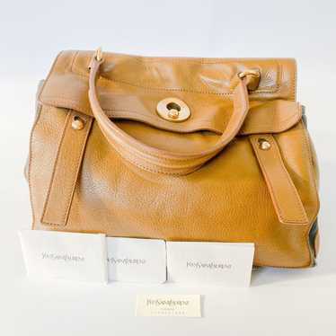 Yves Saint Laurent brown leather handbag. - image 1