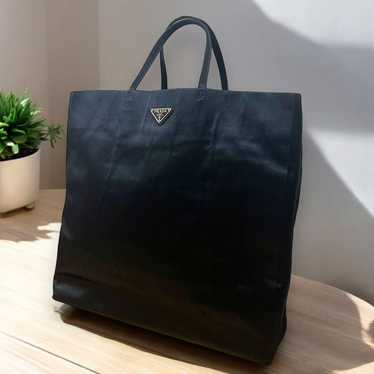 PRADA Nylon Tote Bag Black Satin Tote Bag Handbag