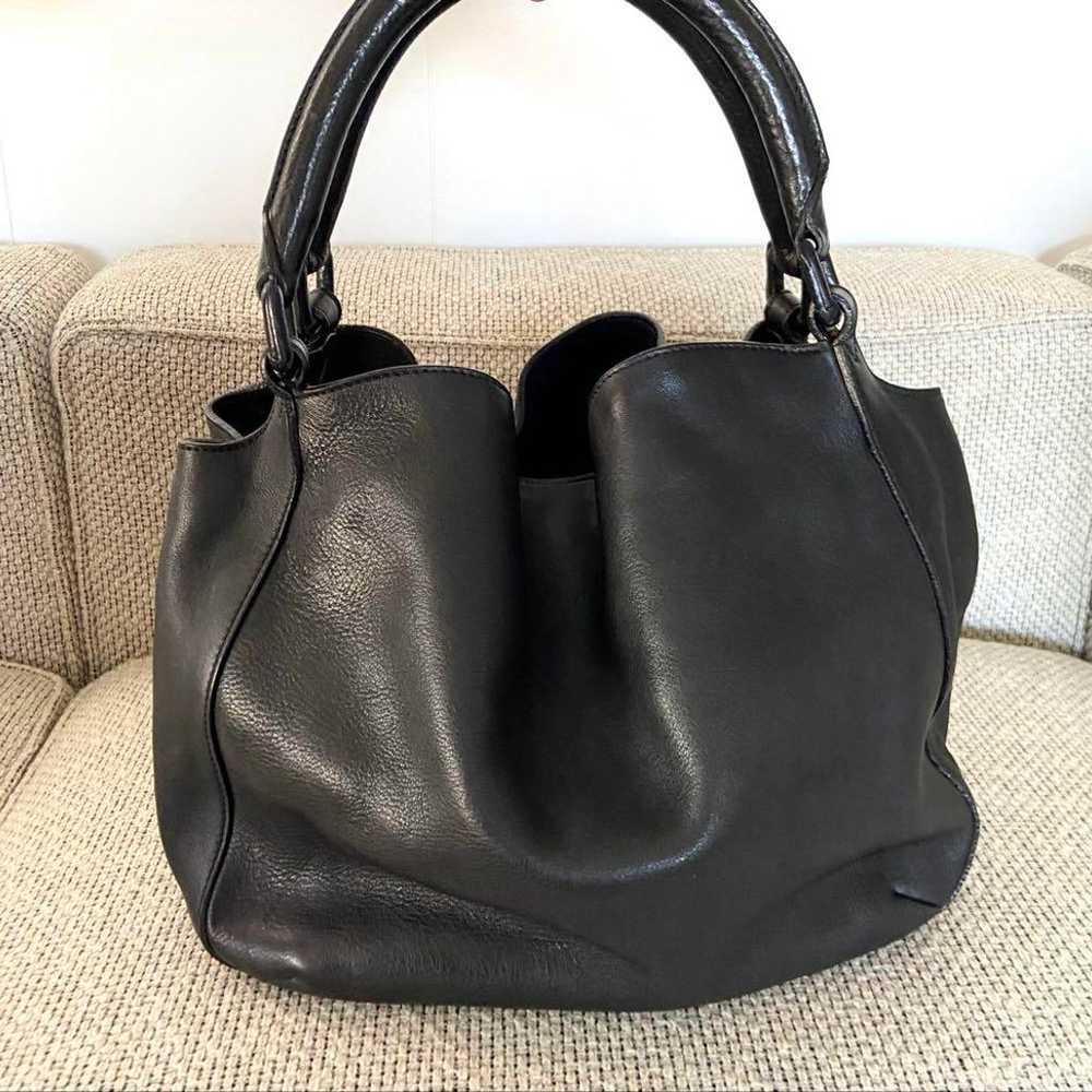 Hirofu Black Leather Handbag - image 4