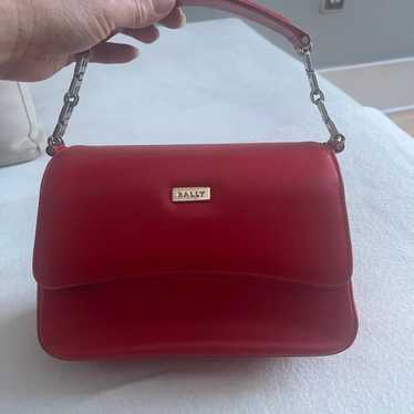 BALLY RED leather clutch purse