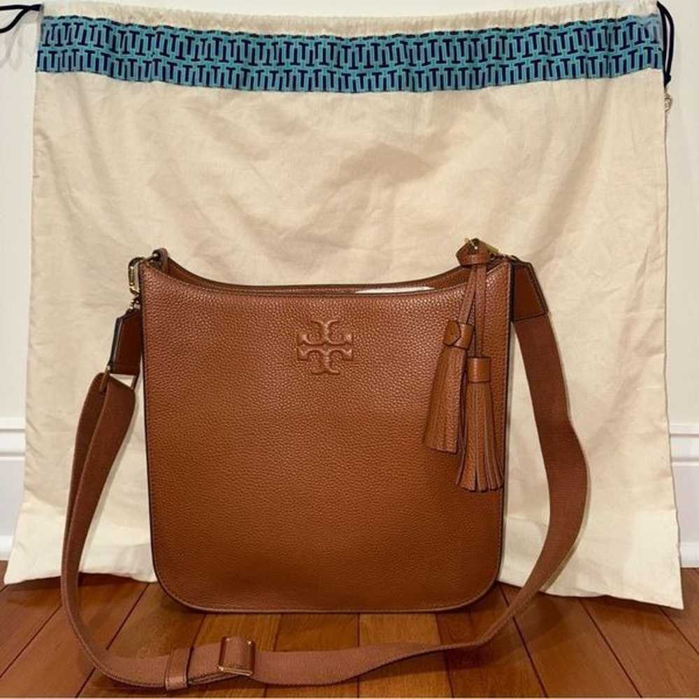 Tory Burch Thea Brown Leather Crossbody - image 1