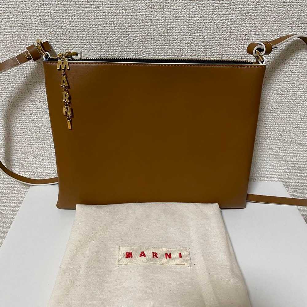 MARNI Extremely Beautiful Item Two-Tone Shoulder … - image 2