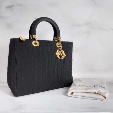 Christian Dior Lady Dior Cannage Handbag Black【Bla