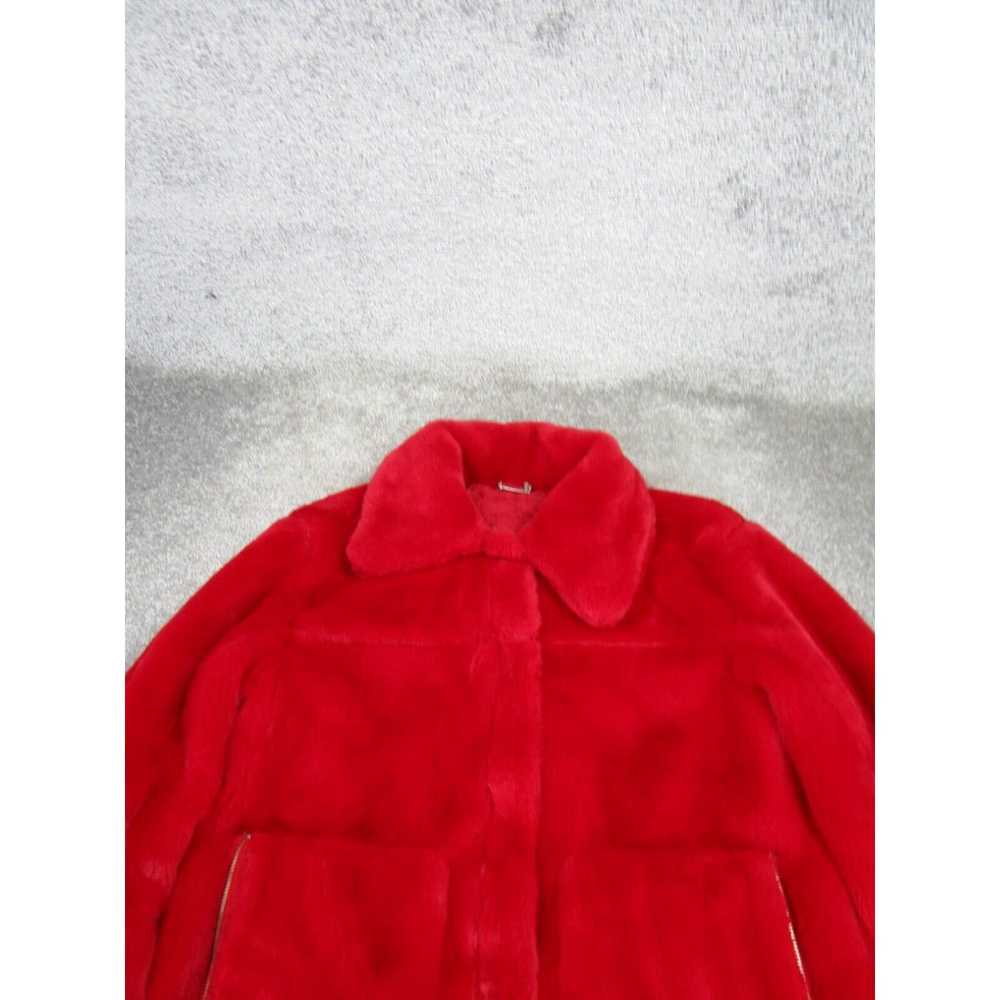 Vintage JouJou Jacket Womens Small Red Faux Fur S… - image 2