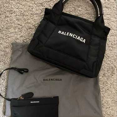 BALENCIAGA NAVY Cabas Nylon XS