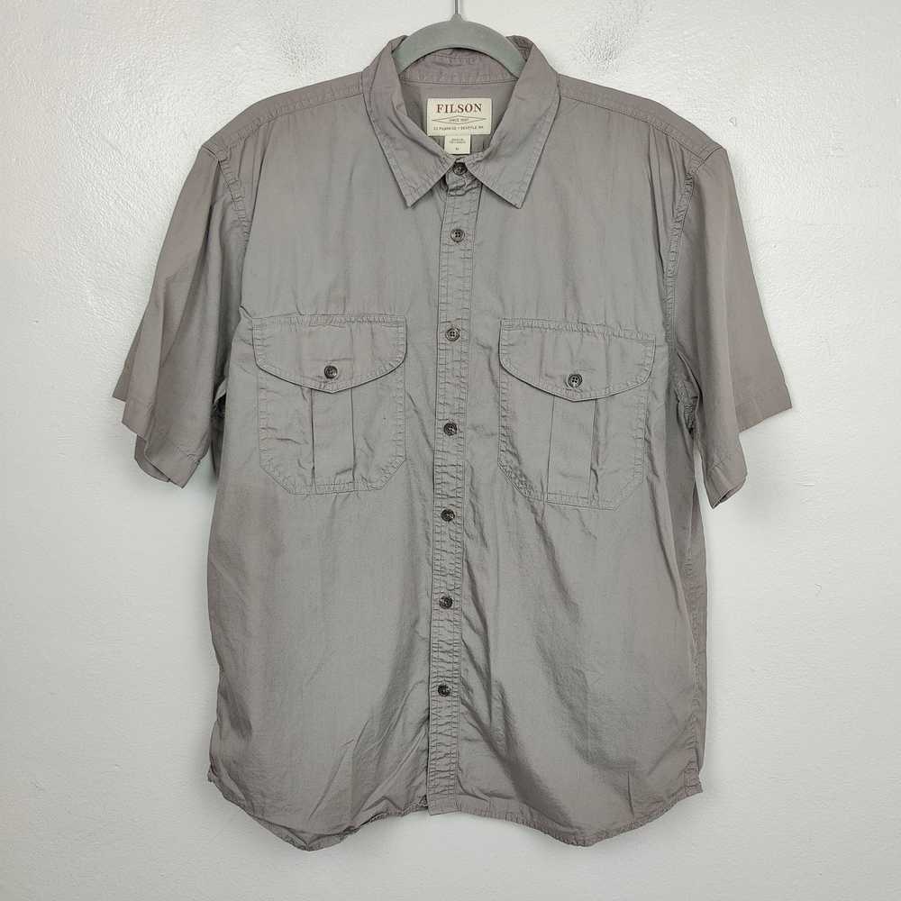 Filson Filson Button Up Shirt Mens Medium Gray Li… - image 1