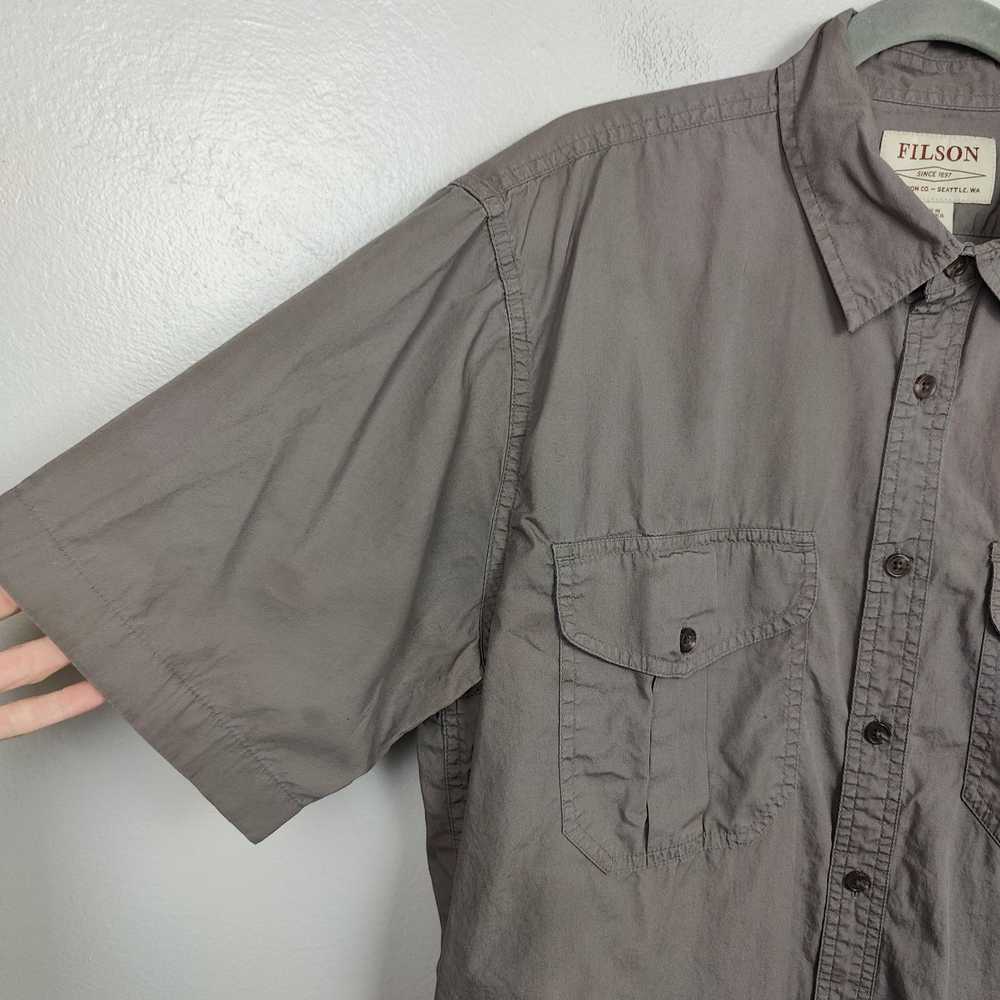 Filson Filson Button Up Shirt Mens Medium Gray Li… - image 3