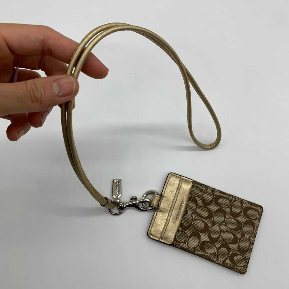 Coach Coach Card Holder Keychain Neck Strap Gold … - image 11