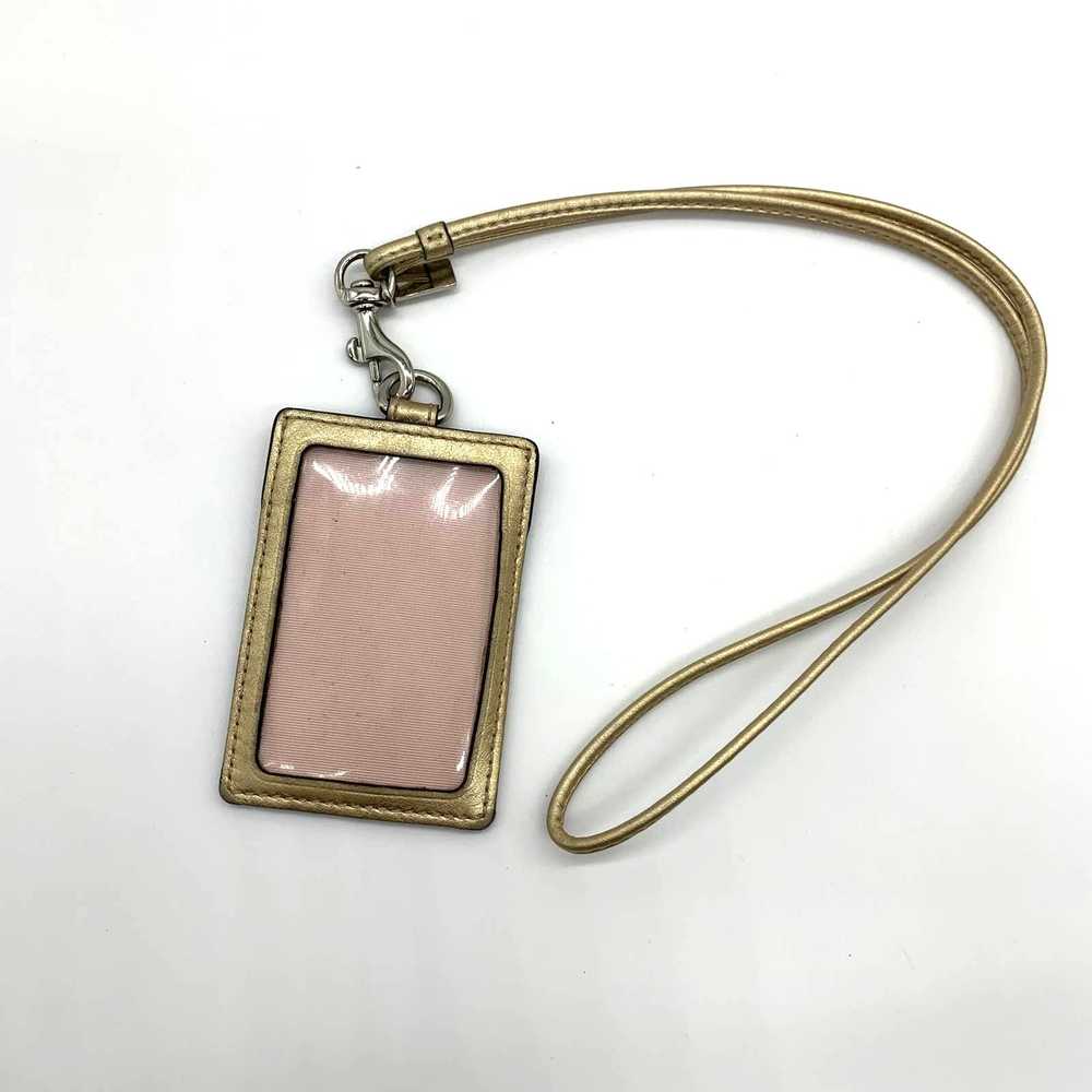 Coach Coach Card Holder Keychain Neck Strap Gold … - image 2