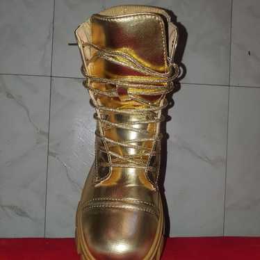 Wild Diva Lounge Gold Metallic Boots