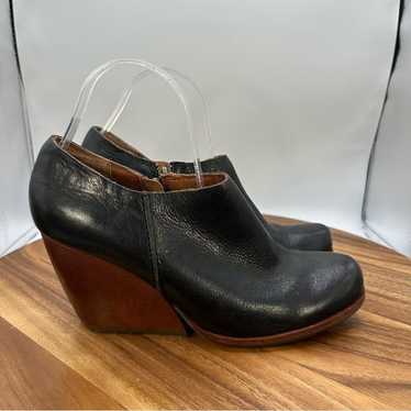 Kork Ease Holmes Ankle Booties Black Leather Block