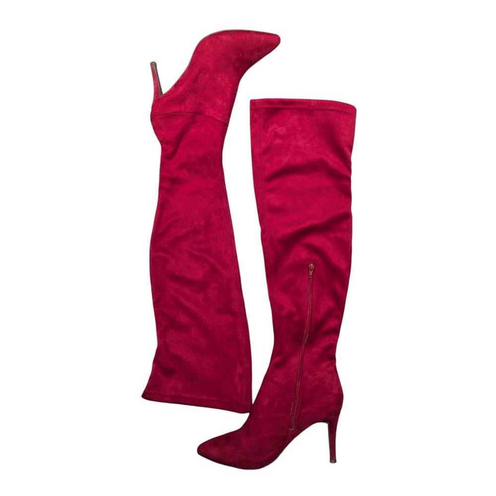 ROUGE HELIUM! RUBY RED FAUX SUEDE MICROFIBER OVER… - image 6