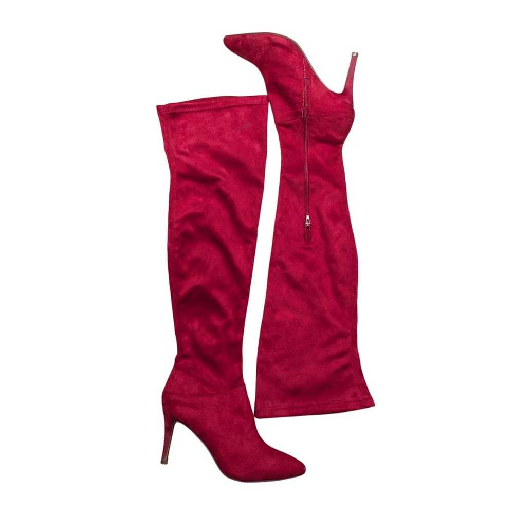 ROUGE HELIUM! RUBY RED FAUX SUEDE MICROFIBER OVER… - image 7