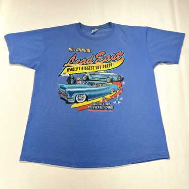 Vintage 70's top Blue Hot Rod Fifty's Classic Tee