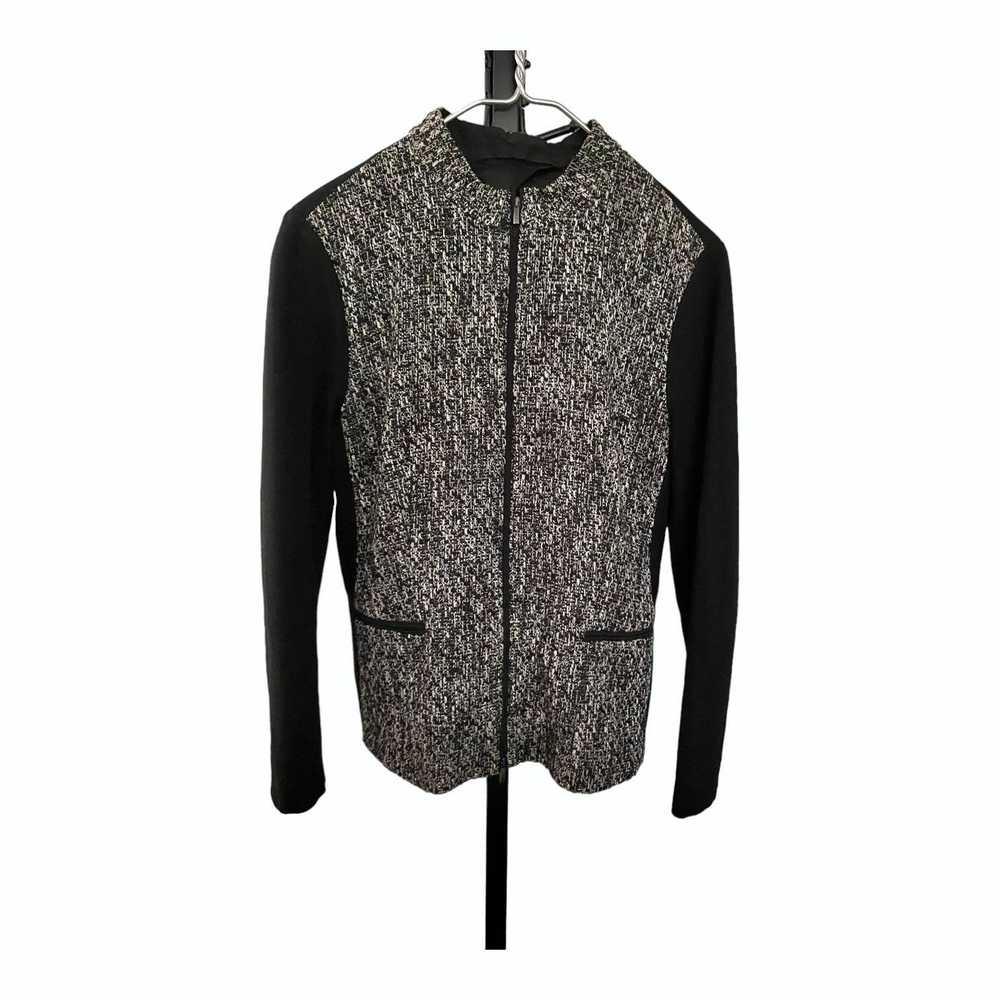 Max Mara MaxMara Tweed Boucle Zip Jacket Black Ac… - image 1