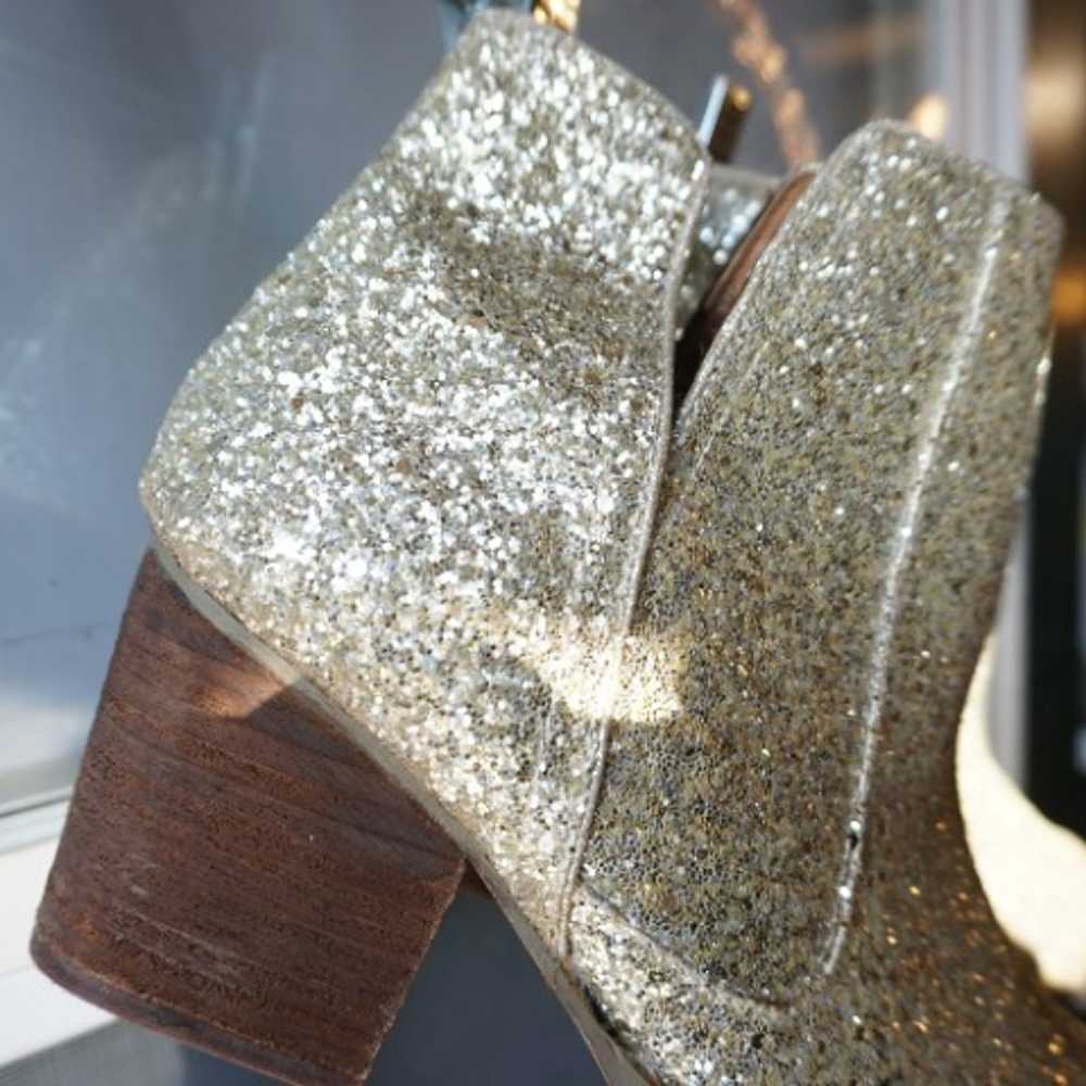 Gold Glitter Cowboy style booties - image 2