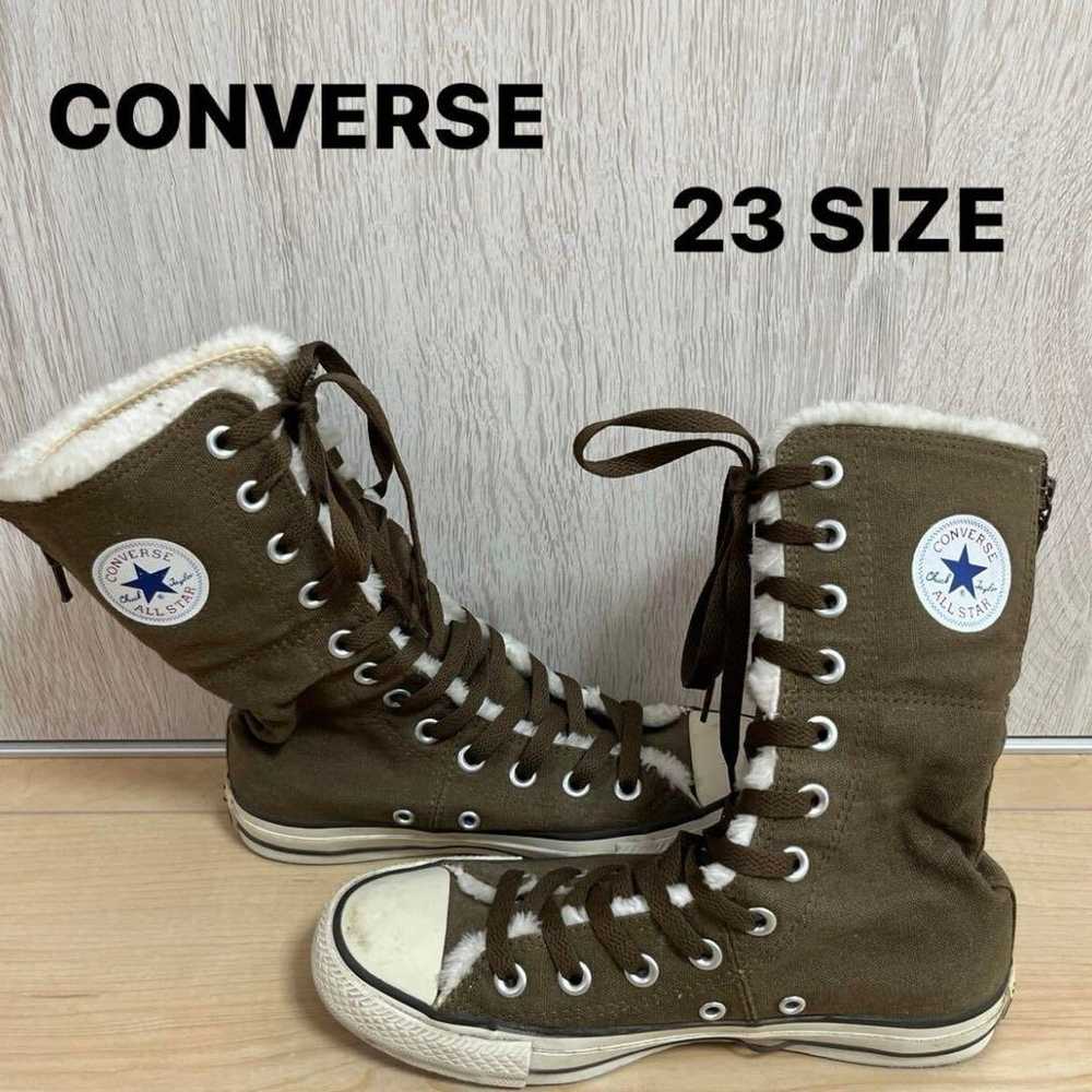 Converse All Star Boa Sneakers Long High Cut Khak… - image 1