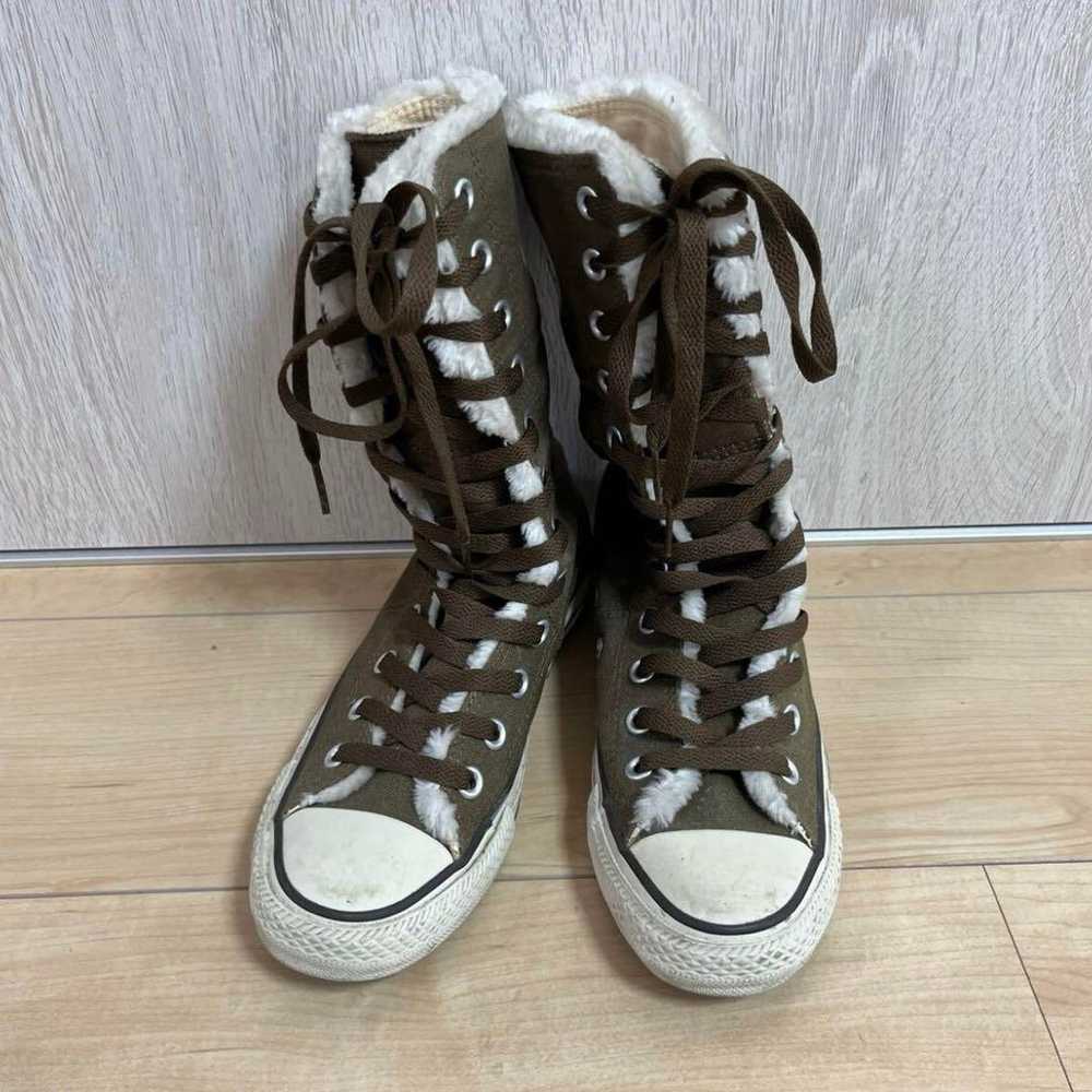 Converse All Star Boa Sneakers Long High Cut Khak… - image 3