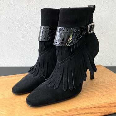 Max Mara Fringe Booties/Leather/Size 37. - image 1