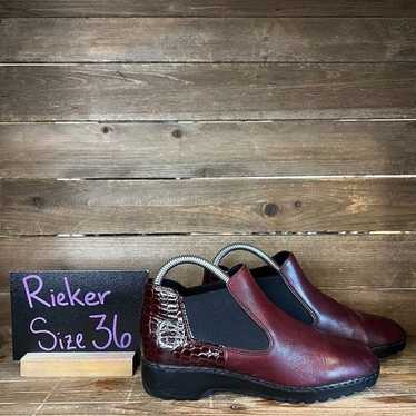 Womens Rieker Burgundy Leather COmfort Ankle Chel… - image 1