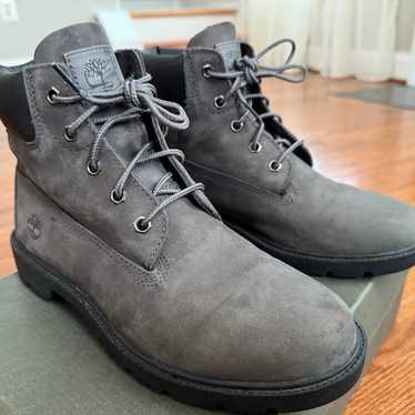 USED Timberland Waterproof Boots Gray Nubuck JUNIO