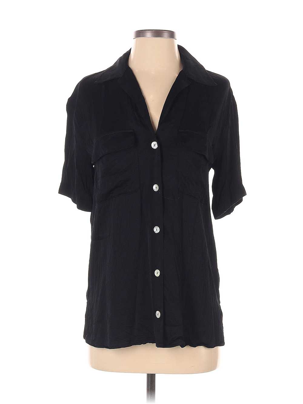 Zara Women Black Short Sleeve Blouse XS - image 1