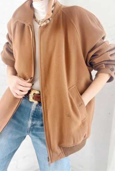 caramel cashmere Burberry Harrington coat