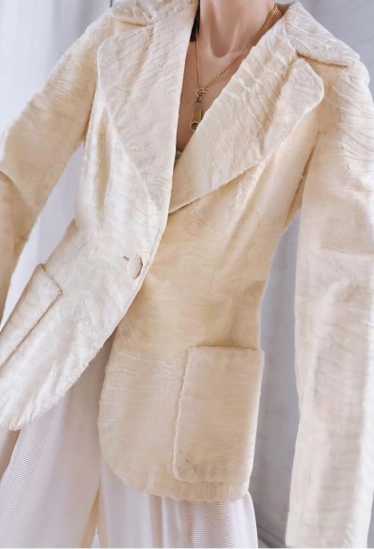 pearly crème Astrakhan fur blazer