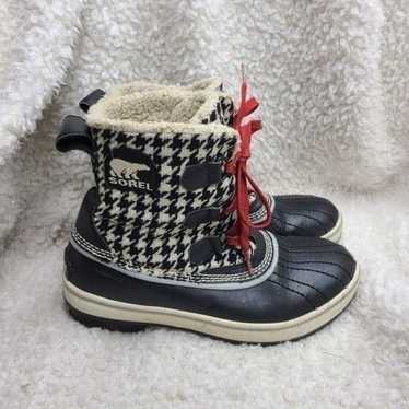 Sorel Black Houndstooth Tivoli Waterproof Lined Bo