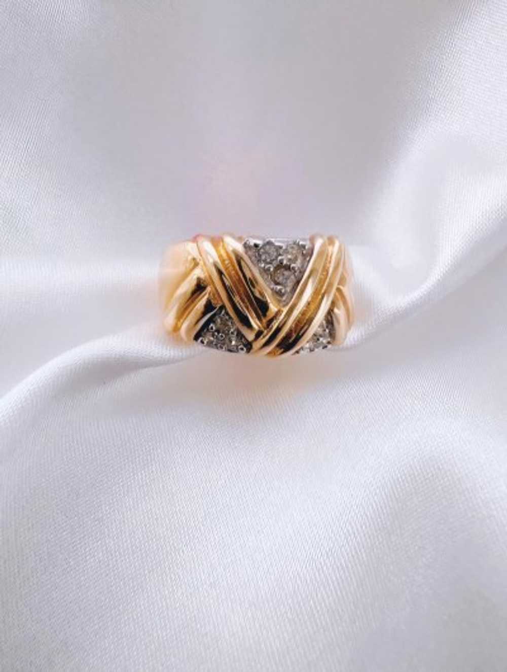 18k gold plated chunky deadstock ring - image 2