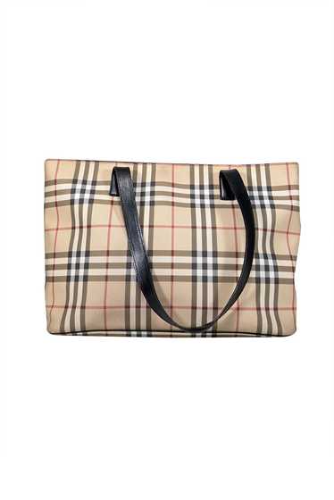 Burberry - Beige Signature Plaid Canvas Tote Bag