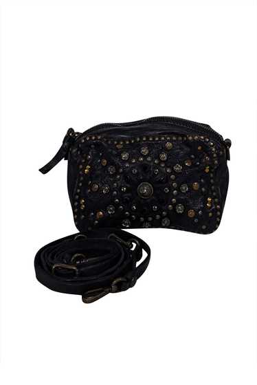 Campomaggi - Black Leather Studded Crossbody Bag