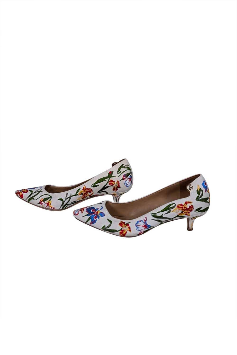 Tory Burch - Ivory & Multi Color Floral Embroider… - image 3