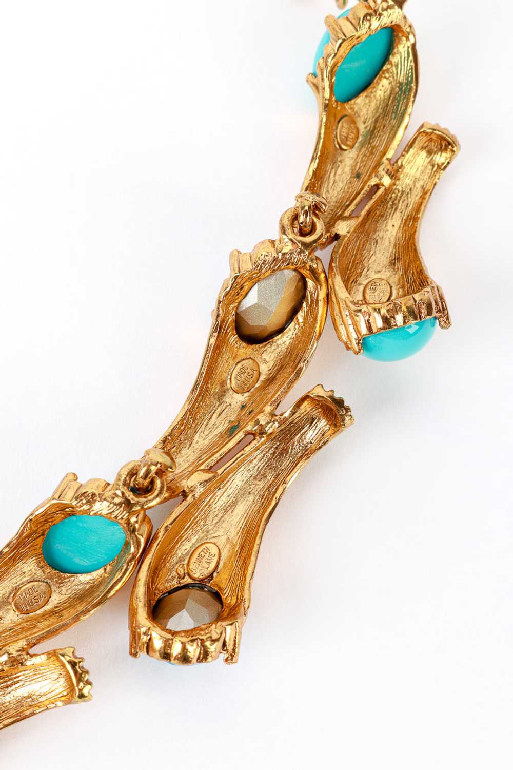 KENNETH JAY LANE Turquoise & Crystal Cornucopia C… - image 5