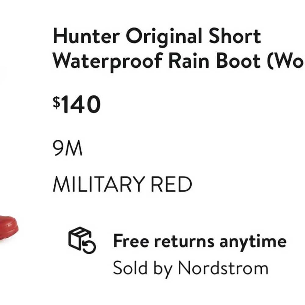 Hunter original military red short waterproof rai… - image 7