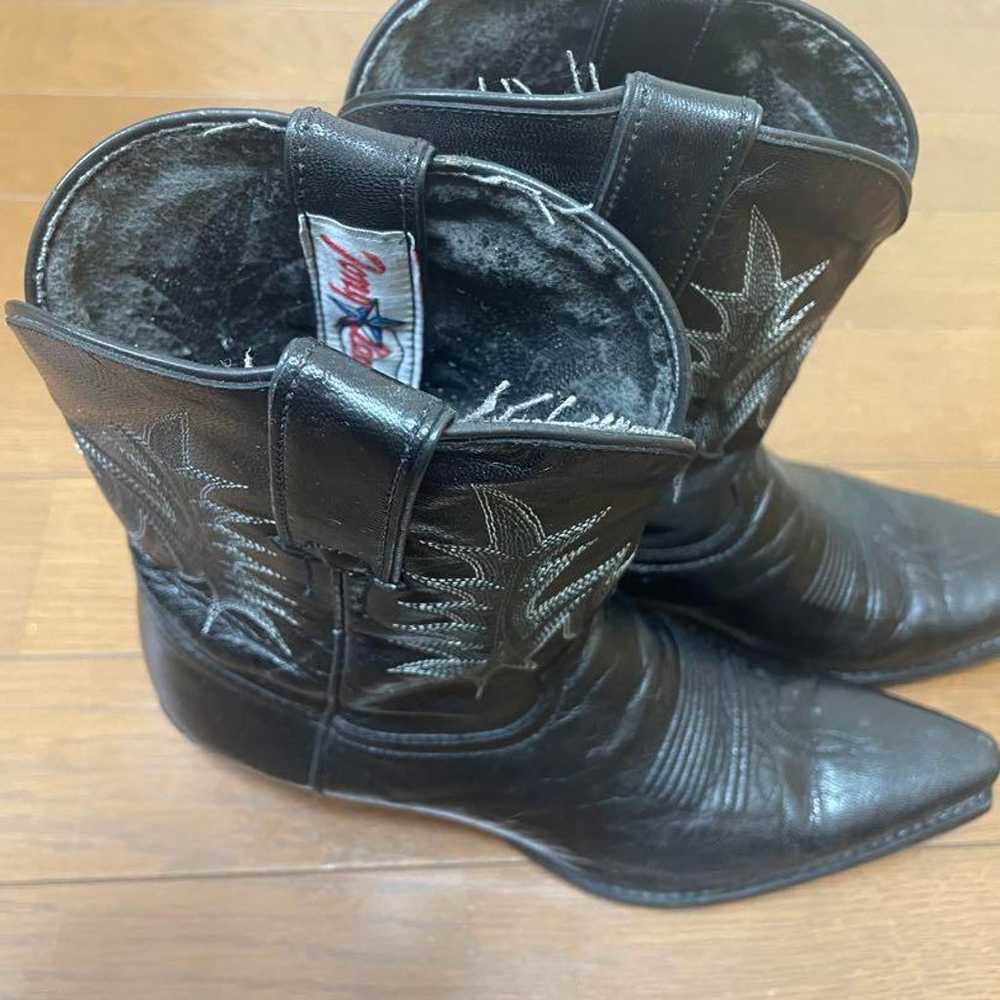 Tony Lama Western Boots Black Leather - image 2