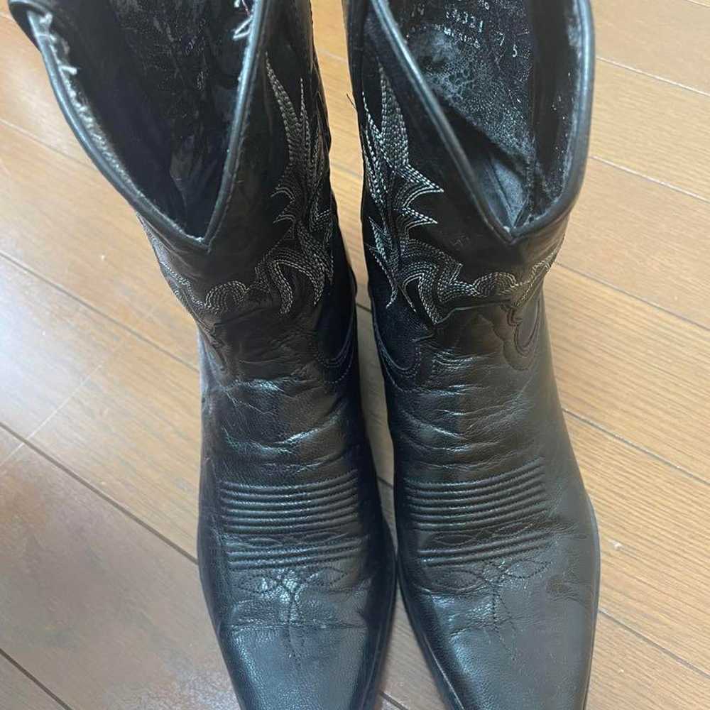 Tony Lama Western Boots Black Leather - image 5