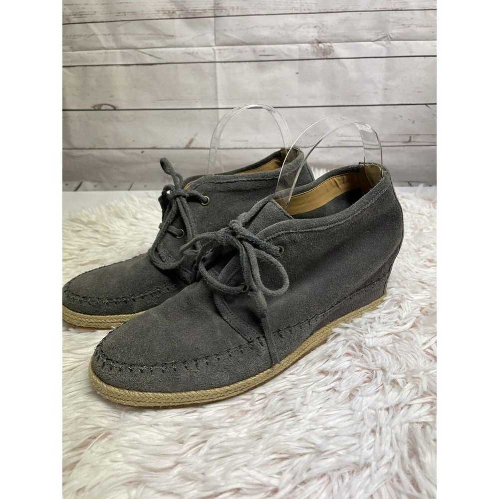 Crown Vintage Lace Up Ankle Booties Sz 10 Gray Le… - image 1