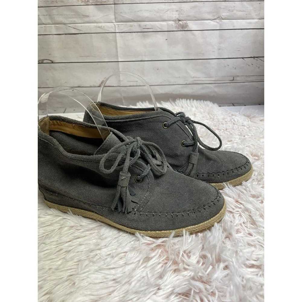 Crown Vintage Lace Up Ankle Booties Sz 10 Gray Le… - image 2