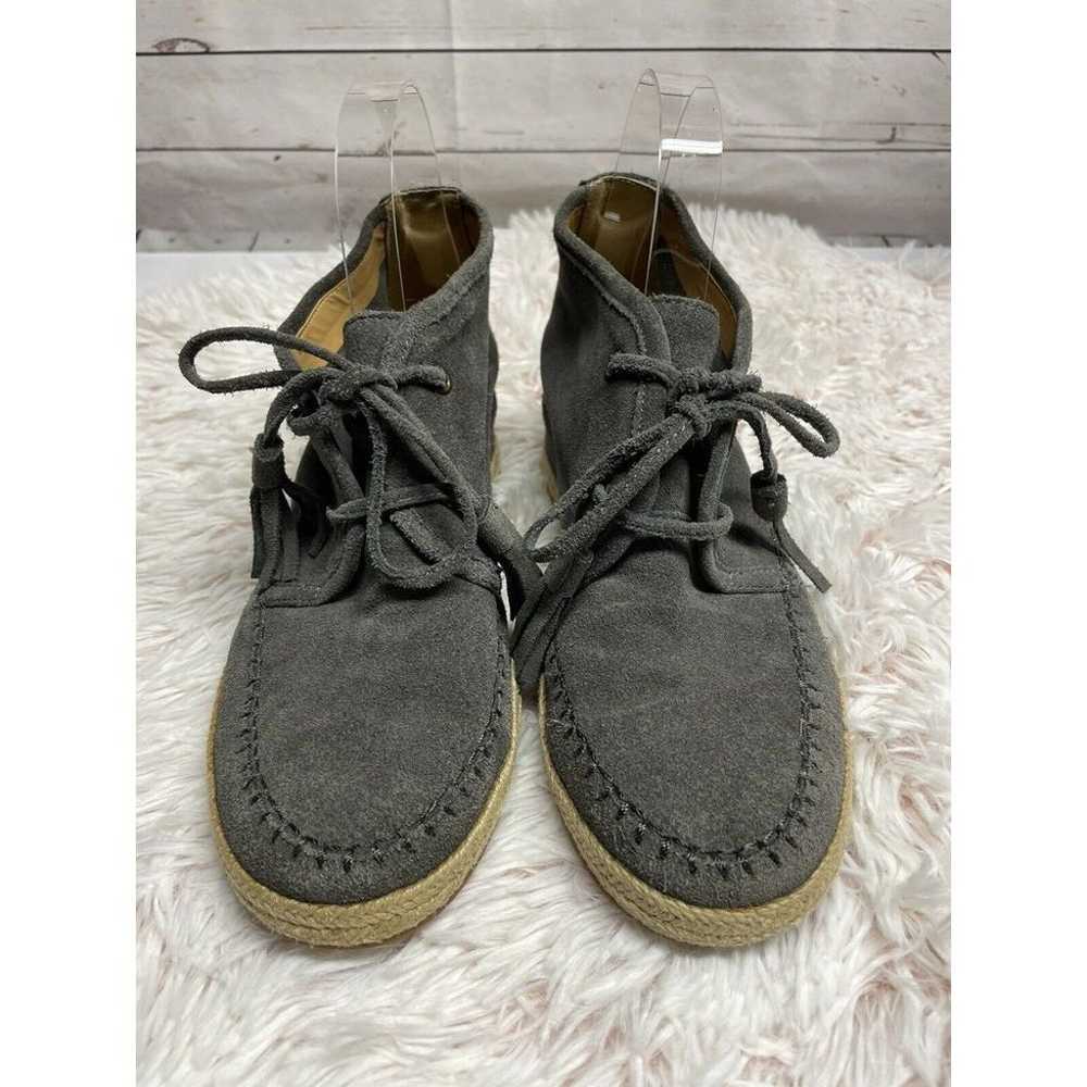 Crown Vintage Lace Up Ankle Booties Sz 10 Gray Le… - image 3